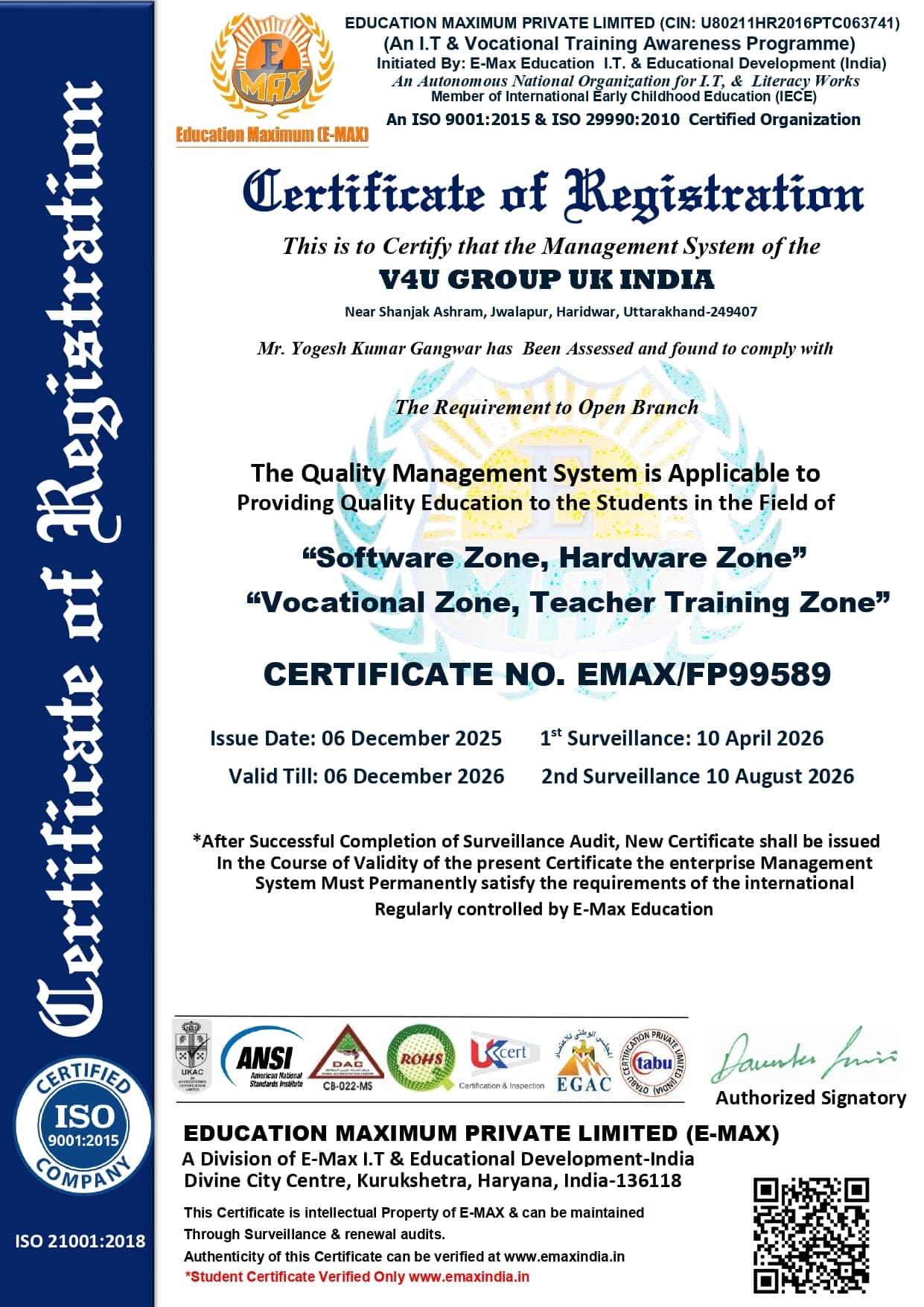ISO Certified Quality Management